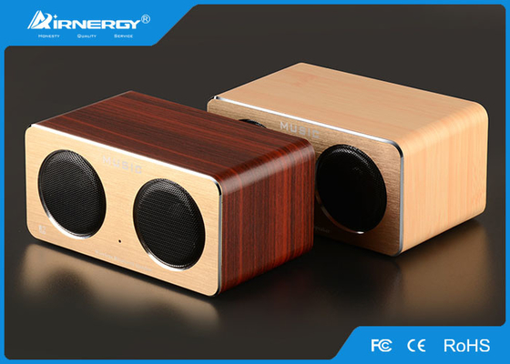 USB Handmade Wooden Portable Speaker , Wooden Desktop Speakers Built - In Microphone